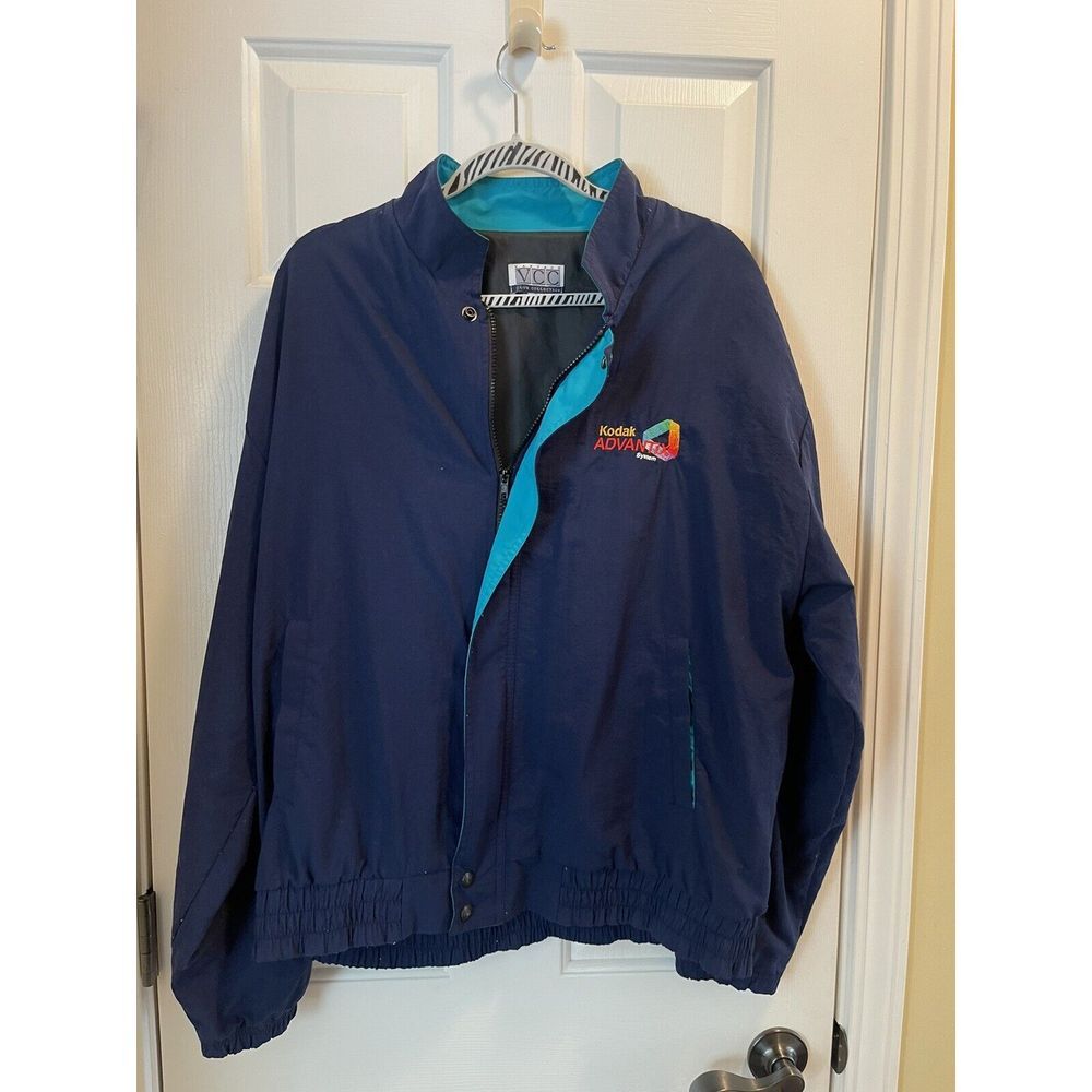 Vintage Kodak Advantix System Jacket‎ Size Large MADE IN USA Navy Blue